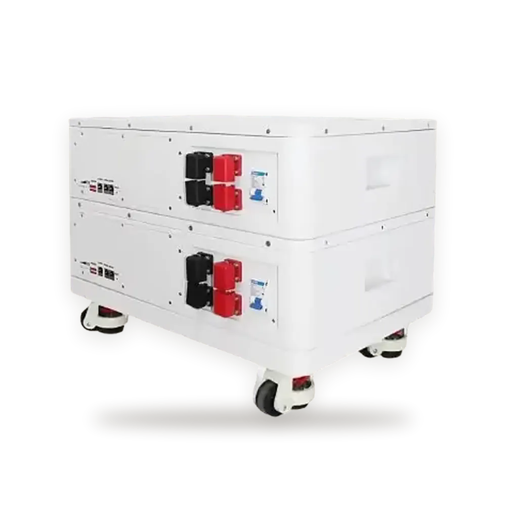 UNIV FlexiStack Batteriespeicher – 2 Module schräg mit Rollen
