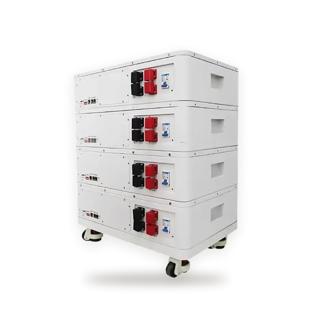 UNIV FlexiStack Batteriespeicher – 4 Module schräg mit Technikdetail
